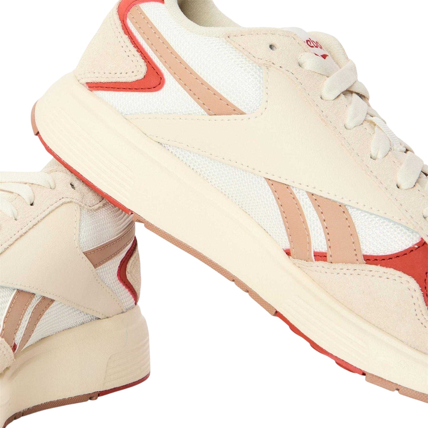 Chalk-Red - Lifestyle - Reebok Childrens-Kids Glide DMX Suede Trainers