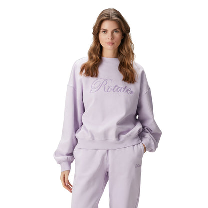 Purple - Side - Rotate Sunday Womens-Ladies Embroidered Logo Sweatshirt