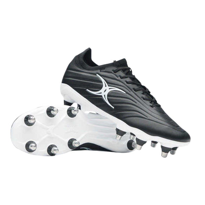 Black - Lifestyle - Gilbert Mens Icon Power 8 Leather Soft Ground Rugby Boots