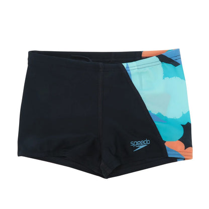 Navy - Front - Speedo Boys Digital Panel Swim Shorts