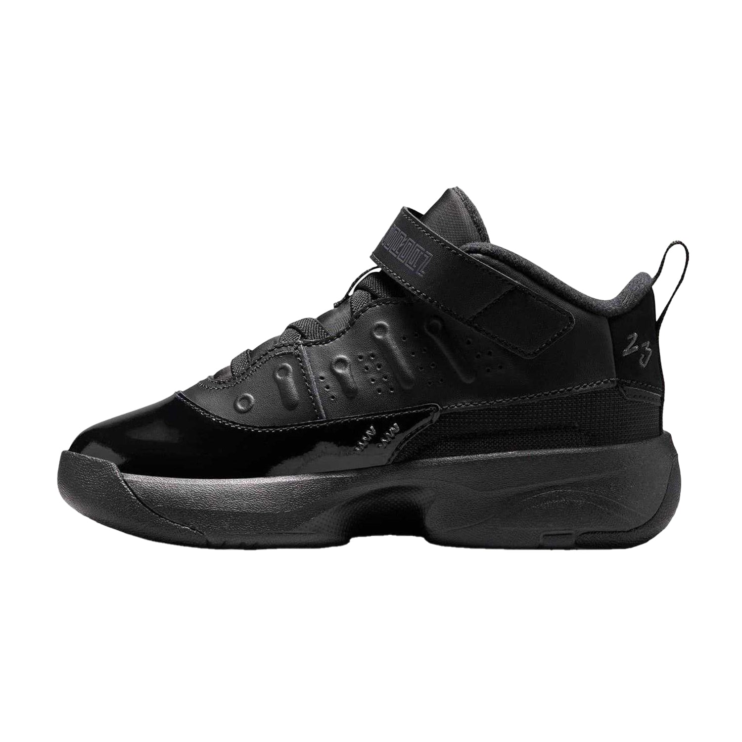 Triple Black - Side - Air Childrens-Kids Max Aura 7 Basketball Shoes