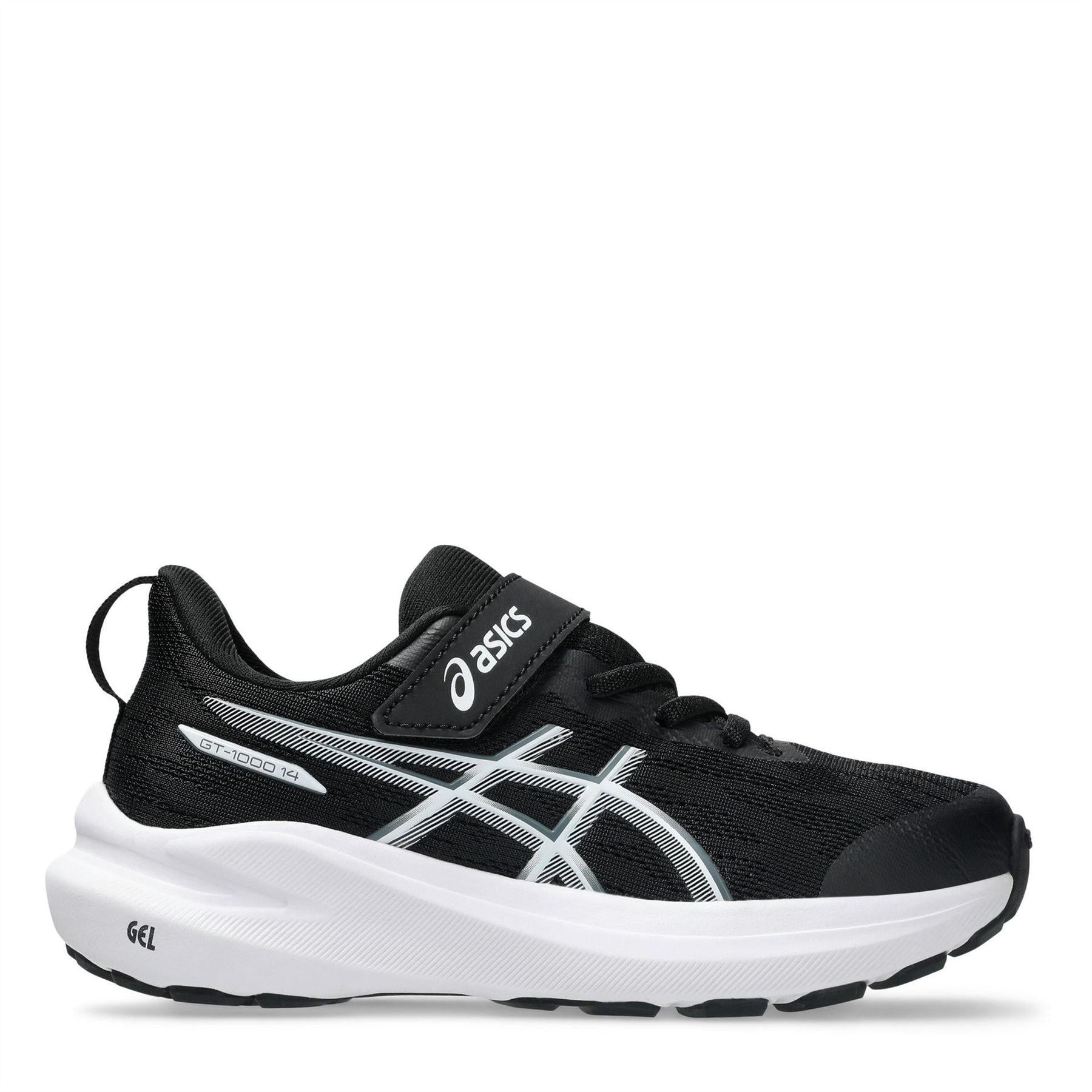 Black-Steel Grey - Front - Asics Childrens-Kids GT-1000 14 Shoes