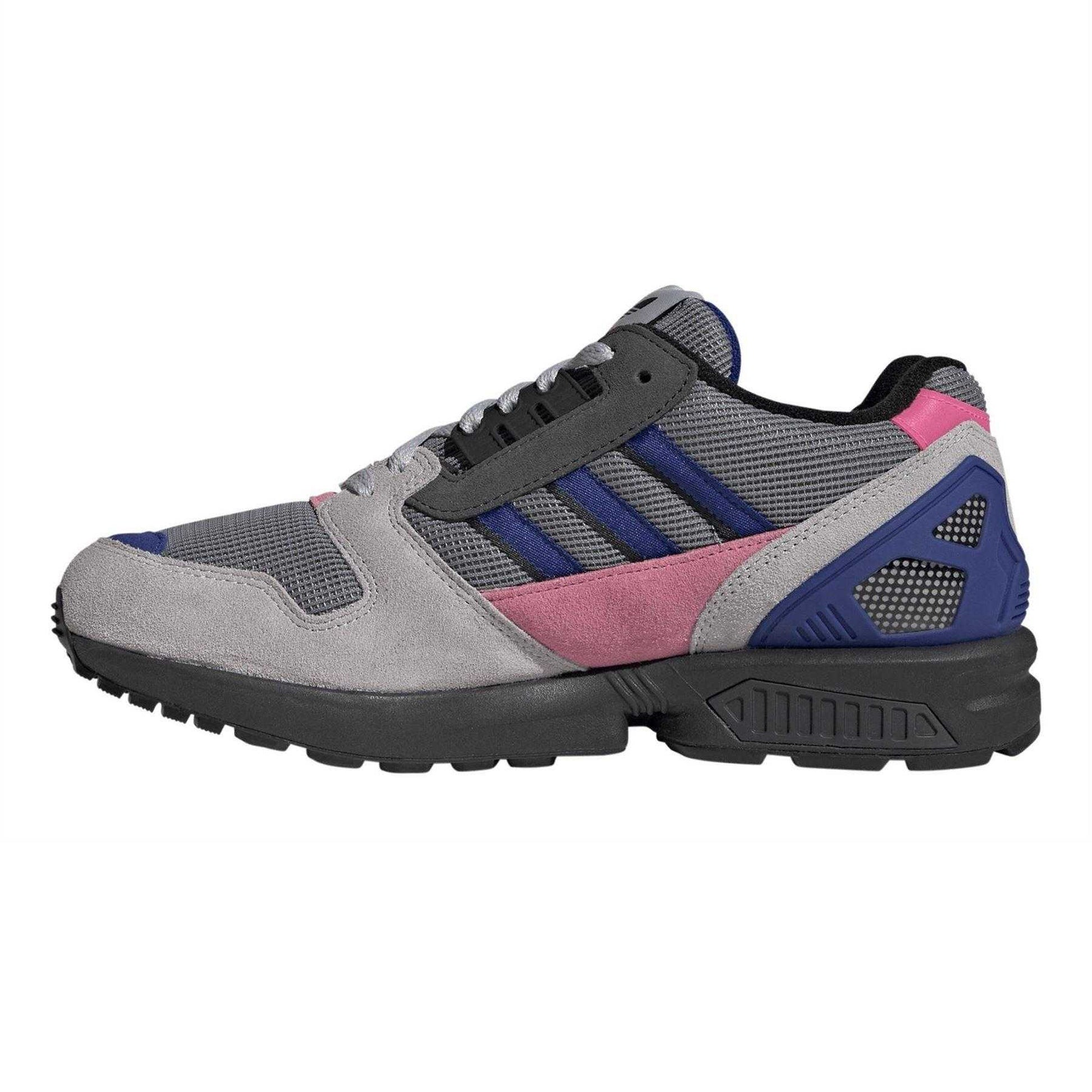 Grey-Blue - Side - Adidas Mens ZX 8000 Mesh Trainers