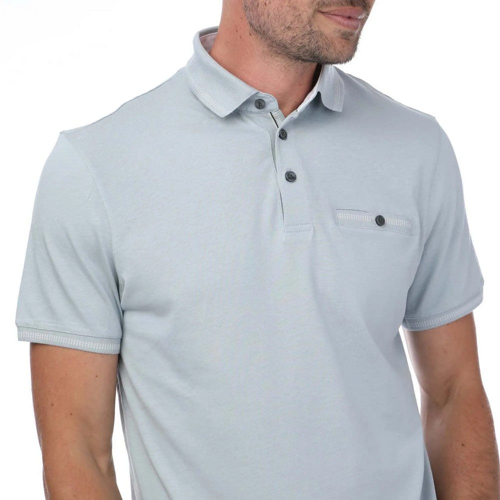 Grey - Side - Ted Baker Mens Tortila Striped Polo Shirt