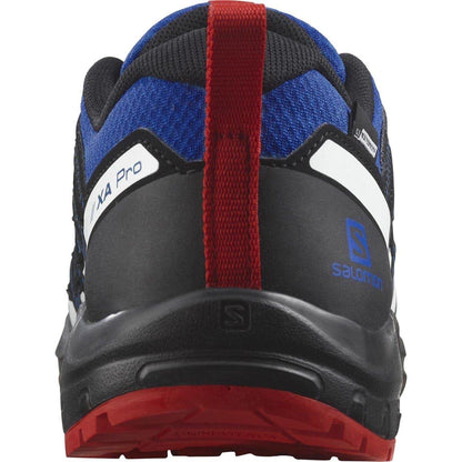 Lapis Blue-Black - Back - Salomon Childrens-Kids XA Pro V8 Shoes