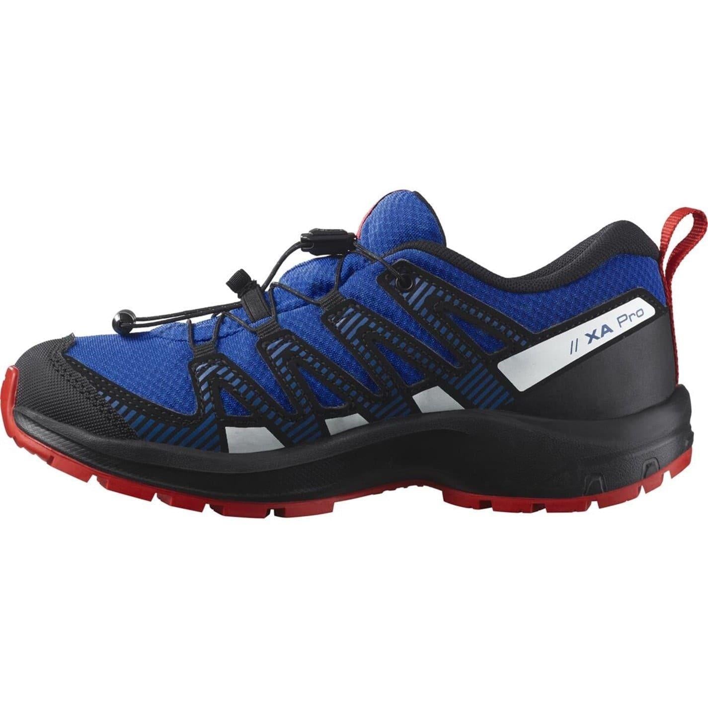 Lapis Blue-Black - Side - Salomon Childrens-Kids XA Pro V8 Shoes
