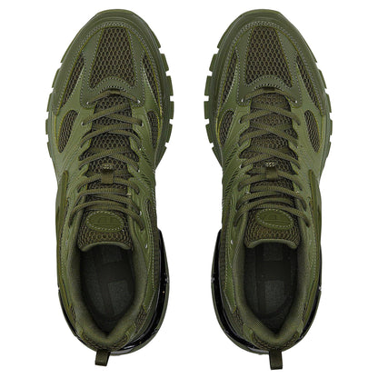 Lilypad Green - Back - Diesel Mens S-Serendipity Pro-X1 Athletic Mesh Chunky Sole Trainers