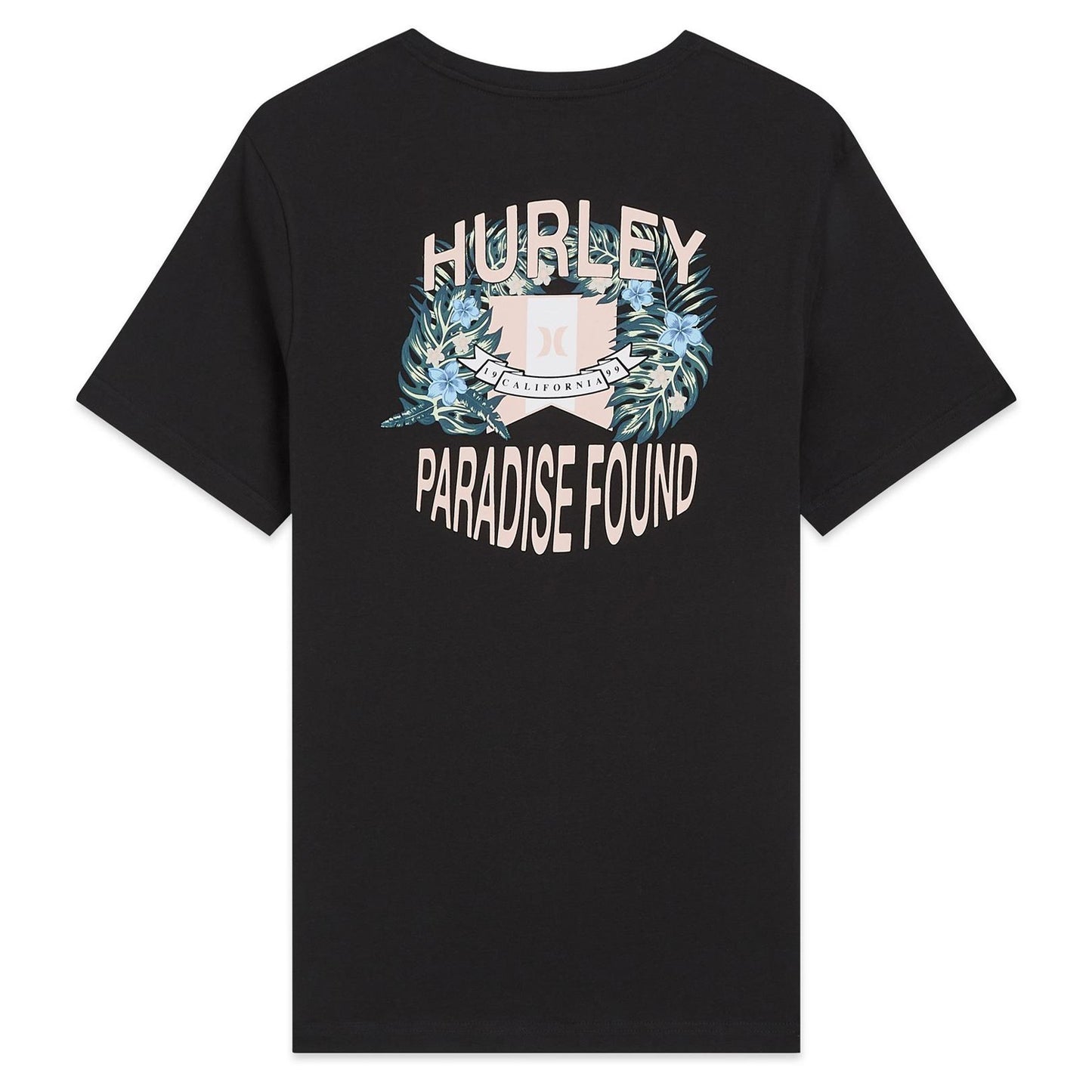 Black - Back - Hurley Mens Paradise Found T-Shirt