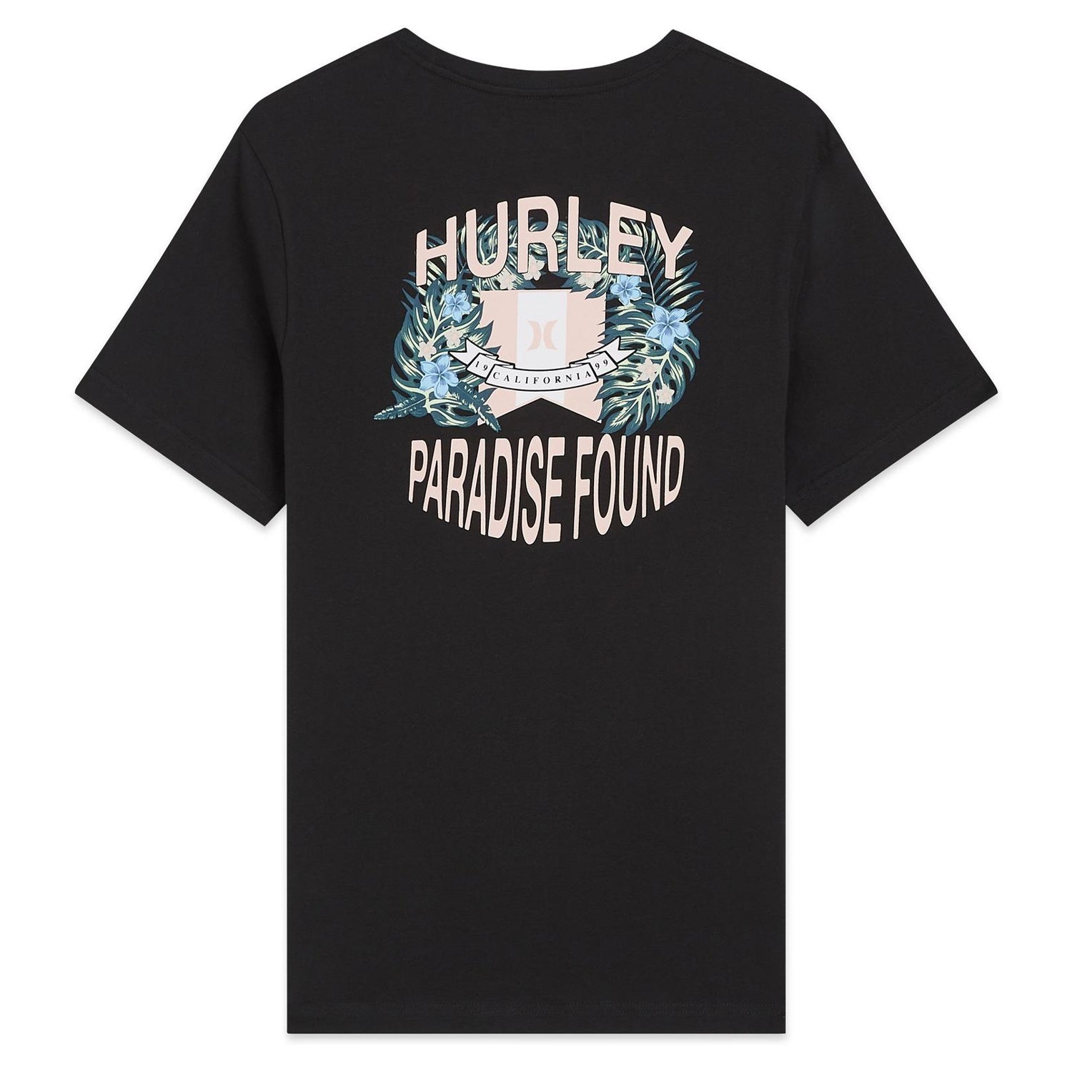 Black - Back - Hurley Mens Paradise Found T-Shirt