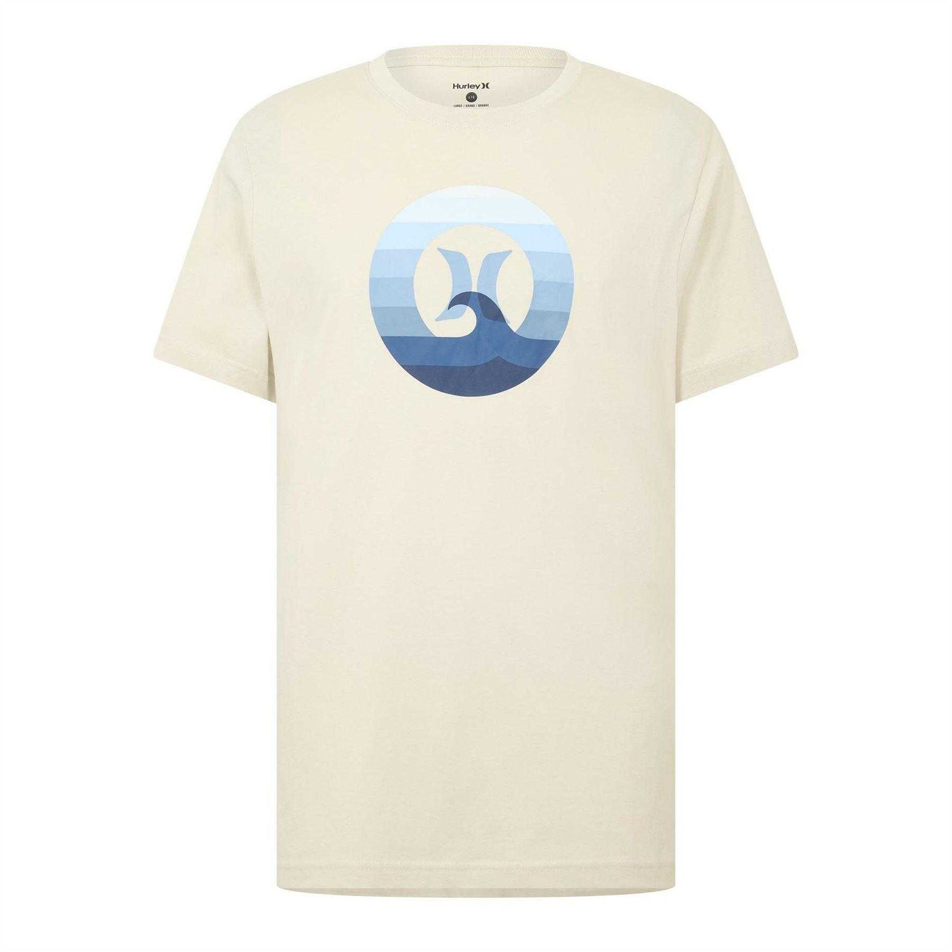 Cream - Front - Hurley Mens Wave T-Shirt