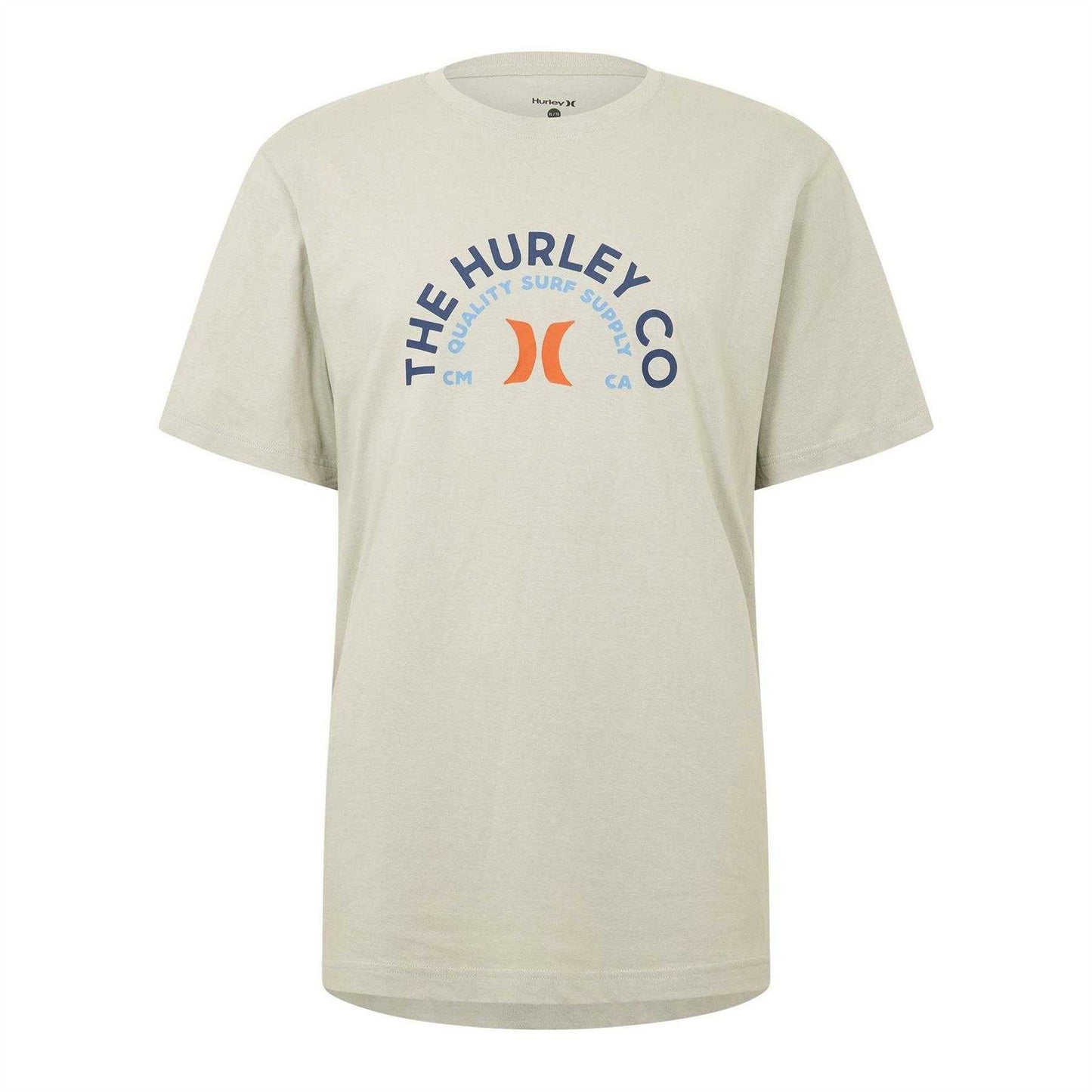 Grey - Front - Hurley Mens Curved Logo T-Shirt