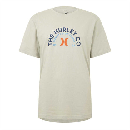 Grey - Front - Hurley Mens Curved Logo T-Shirt