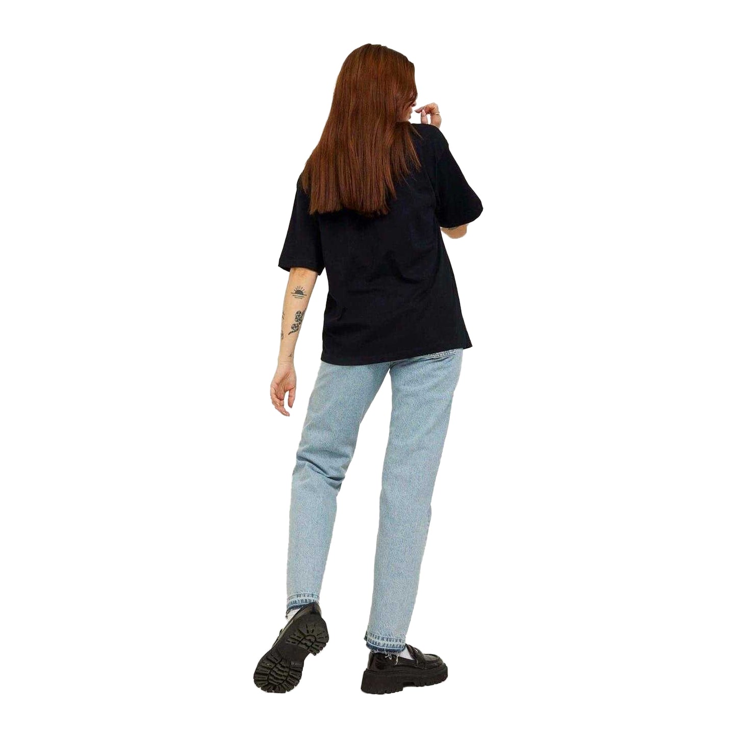 Black - Lifestyle - JJXX Womens-Ladies Logo Loose T-Shirt