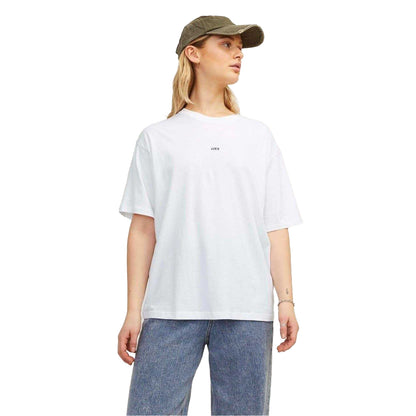 Bright White - Side - JJXX Womens-Ladies Logo Loose T-Shirt