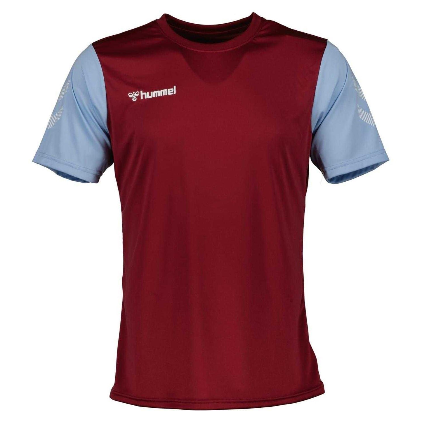 Maroon - Front - Hummel Childrens-Kids Logo Crew Neck Match T-Shirt