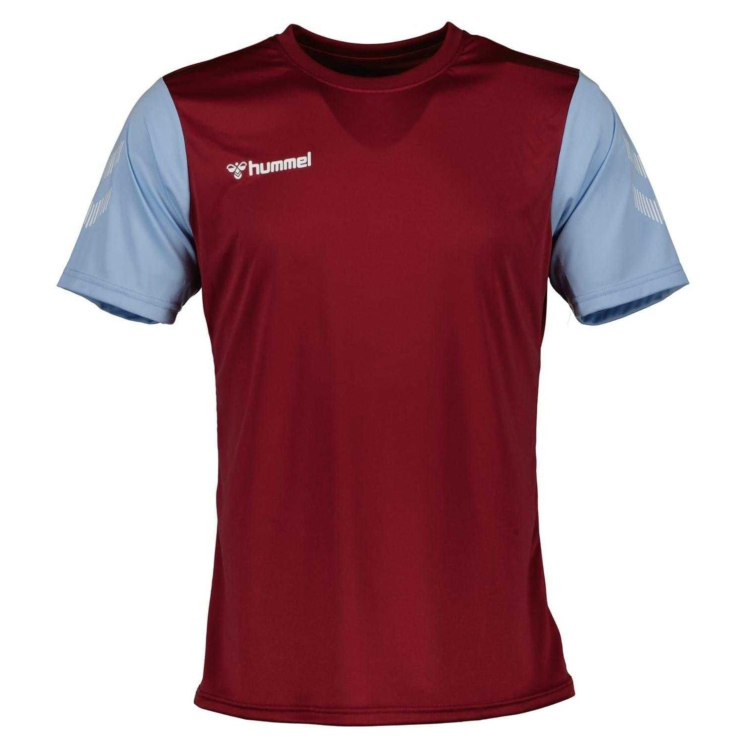 Maroon - Front - Hummel Childrens-Kids Logo Crew Neck Match T-Shirt