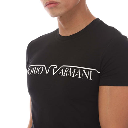 Black - Side - Emporio Armani Mens Crew Neck T-Shirt