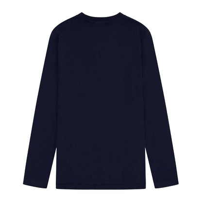Navy - Back - Fenchurch Mens Oval Logo Regular Long-Sleeved T-Shirt