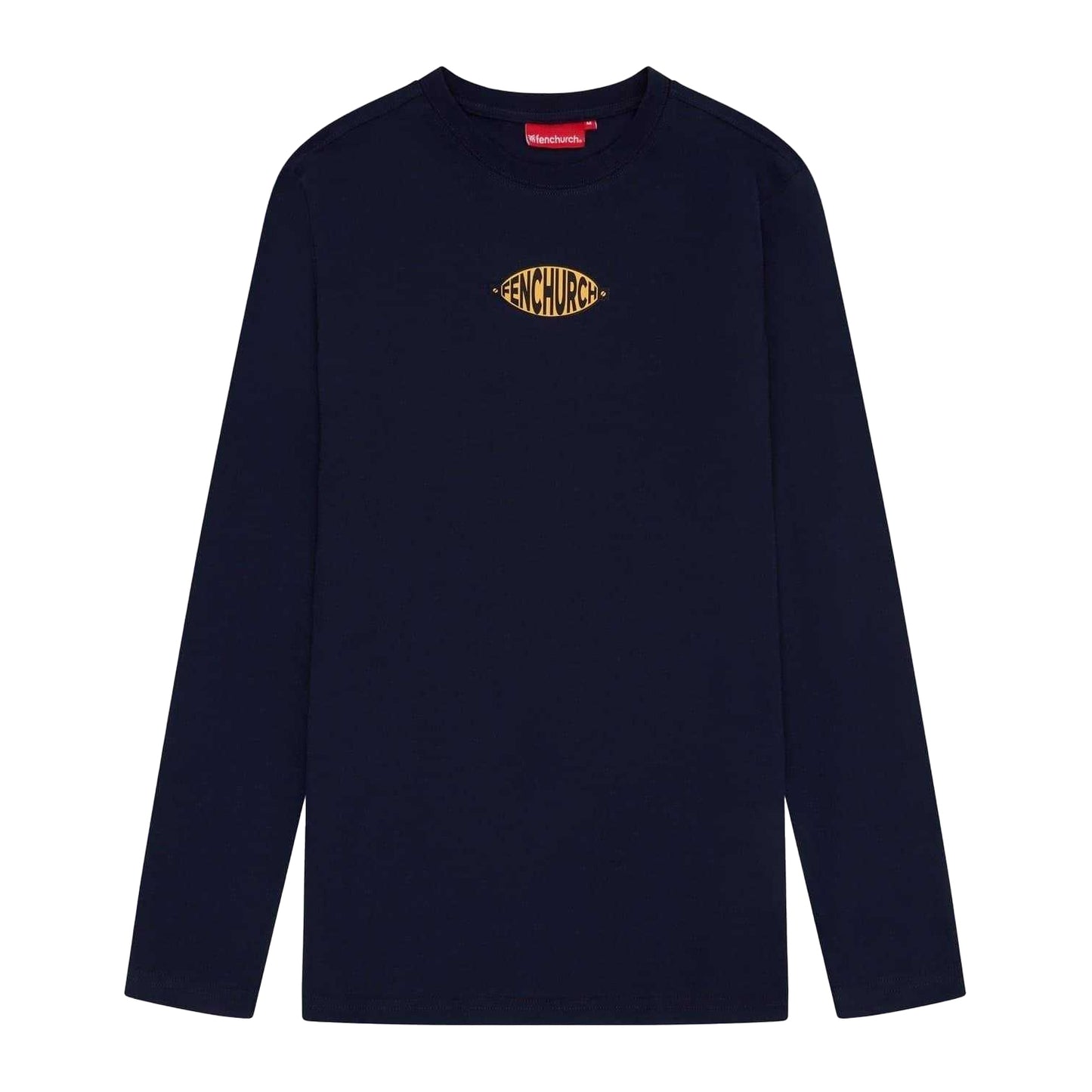 Navy - Front - Fenchurch Mens Oval Logo Regular Long-Sleeved T-Shirt