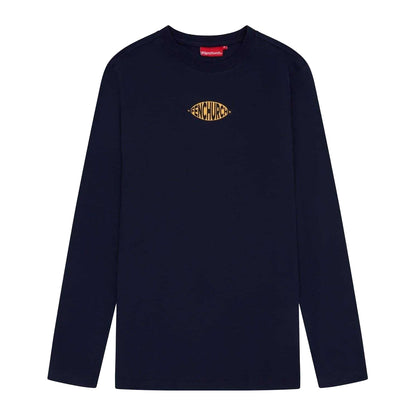 Navy - Front - Fenchurch Mens Oval Logo Regular Long-Sleeved T-Shirt