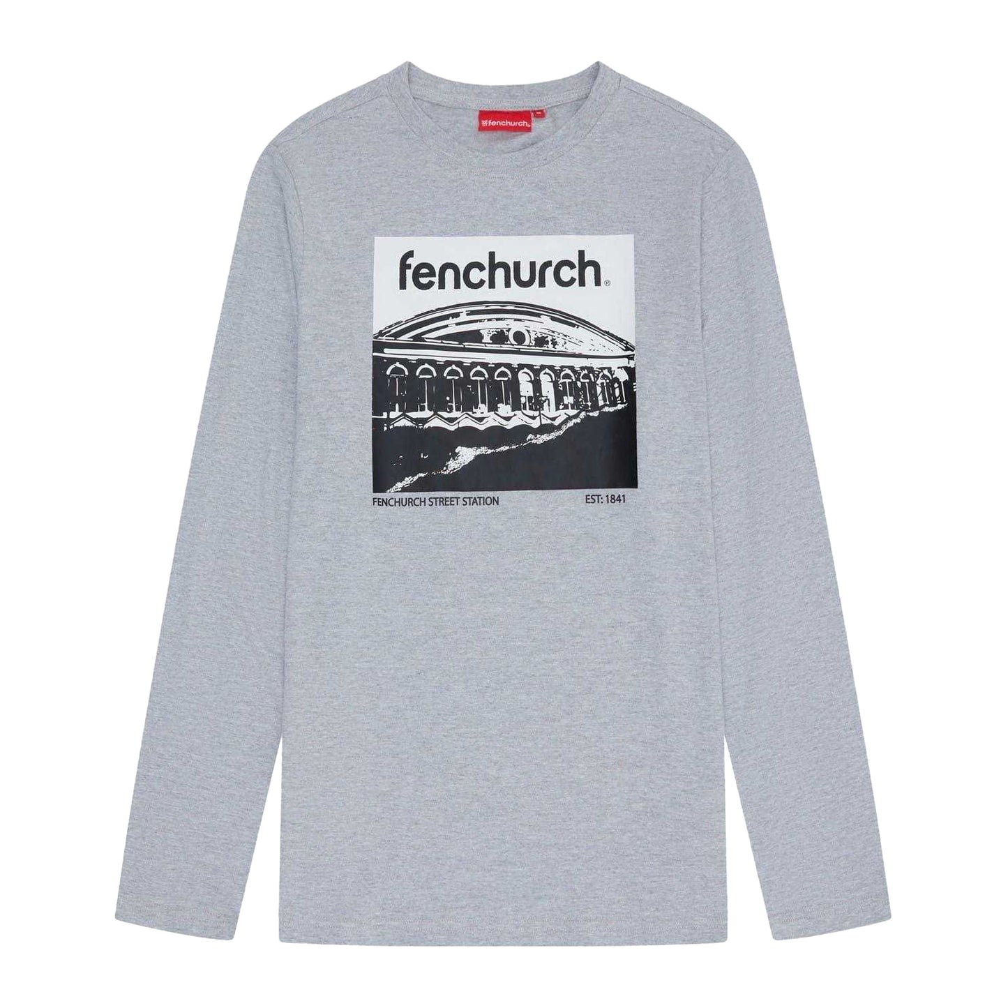 Grey Marl - Front - Fenchurch Mens Philpot Long-Sleeved T-Shirt
