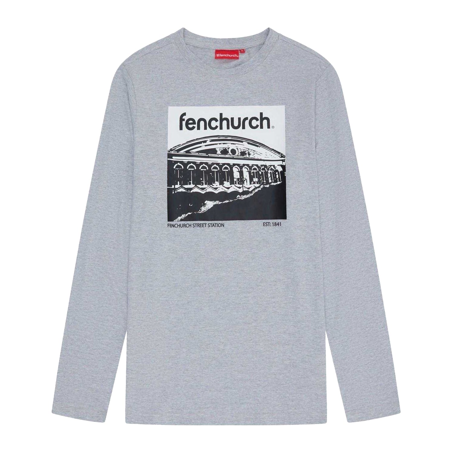 Grey Marl - Front - Fenchurch Mens Philpot Long-Sleeved T-Shirt