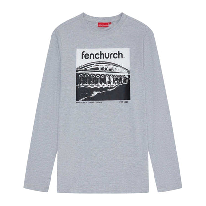 Grey Marl - Front - Fenchurch Mens Philpot Long-Sleeved T-Shirt