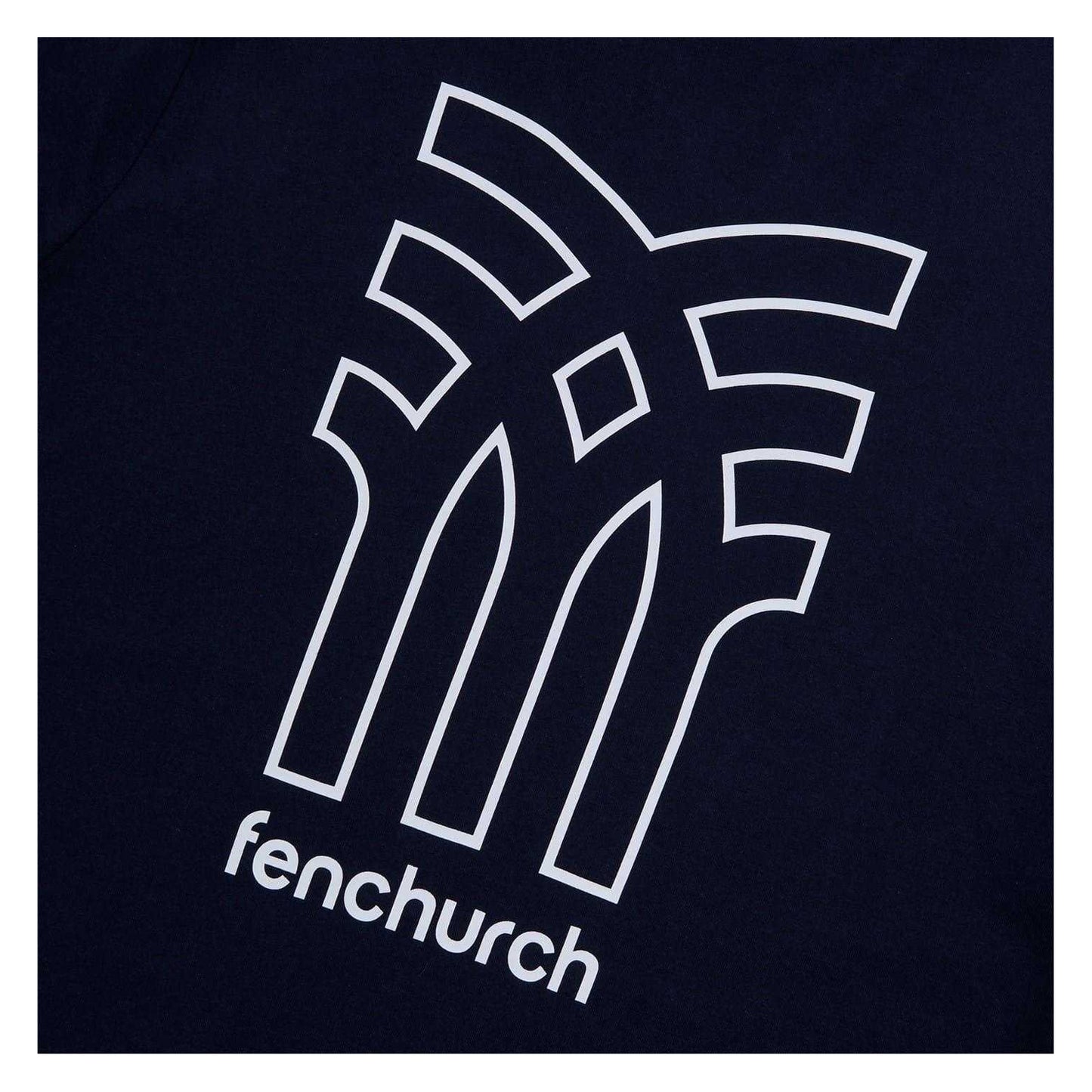Navy - Side - Fenchurch Mens Aspinall Big Logo T-Shirt