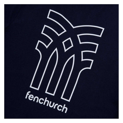 Navy - Side - Fenchurch Mens Aspinall Big Logo T-Shirt