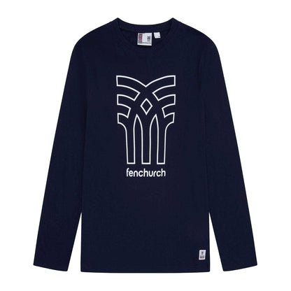 Navy - Front - Fenchurch Mens Aspinall Big Logo T-Shirt