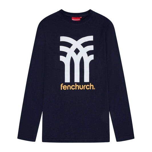 Navy - Front - Fenchurch Mens Wentworth Big Logo T-Shirt