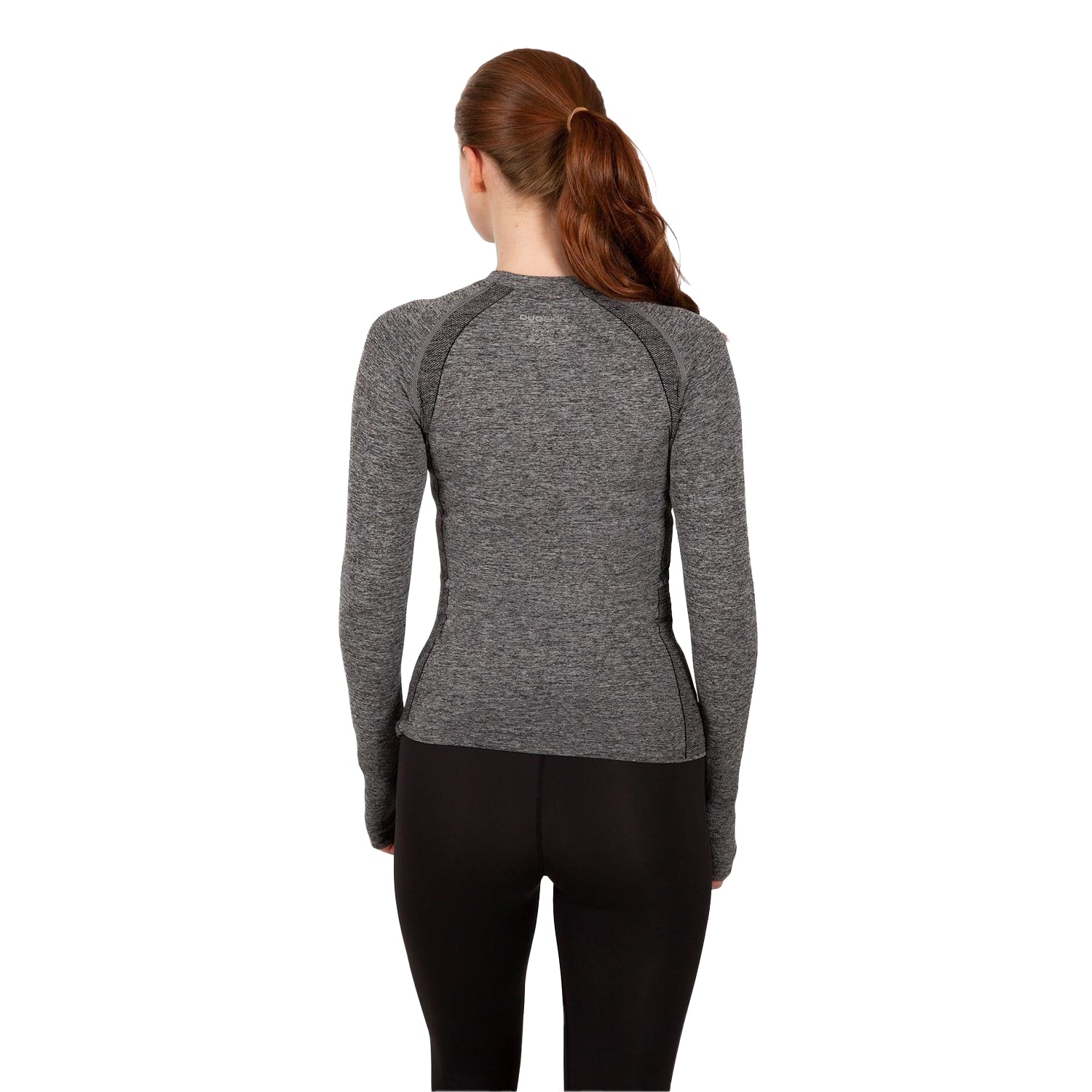 Black Marl - Back - Trespass Womens-Ladies Seamless Slim Base Layer Top