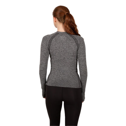 Black Marl - Back - Trespass Womens-Ladies Seamless Slim Base Layer Top