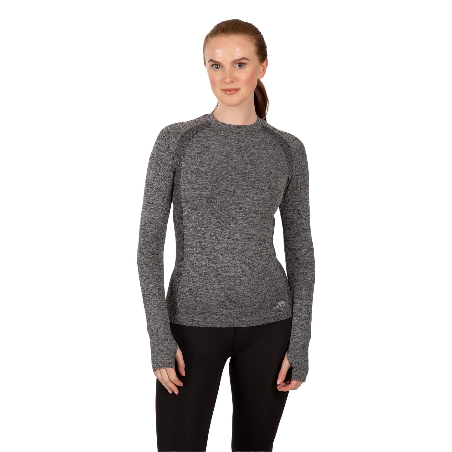 Black Marl - Front - Trespass Womens-Ladies Seamless Slim Base Layer Top