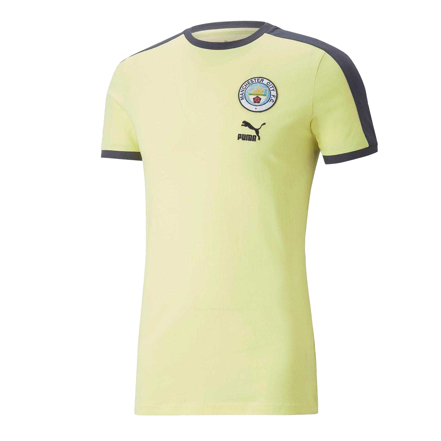 Yellow - Front - Puma Mens Ftblheritage  T7 Manchester City FC T-Shirt