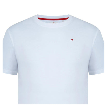 White - Lifestyle - Lee Cooper Mens Essentials Small Logo Crew Neck T-Shirt