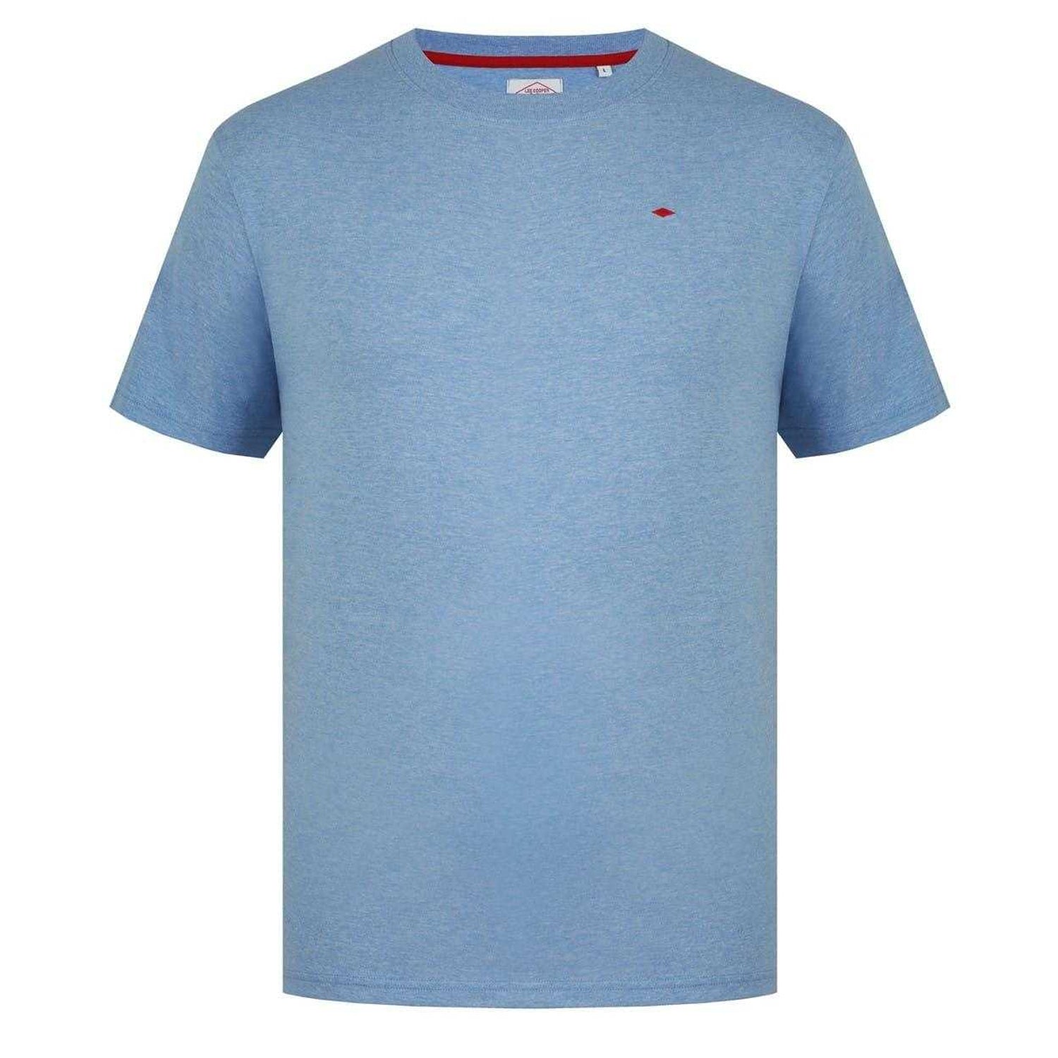 Sky Blue - Front - Lee Cooper Mens Essentials Small Logo Crew Neck T-Shirt