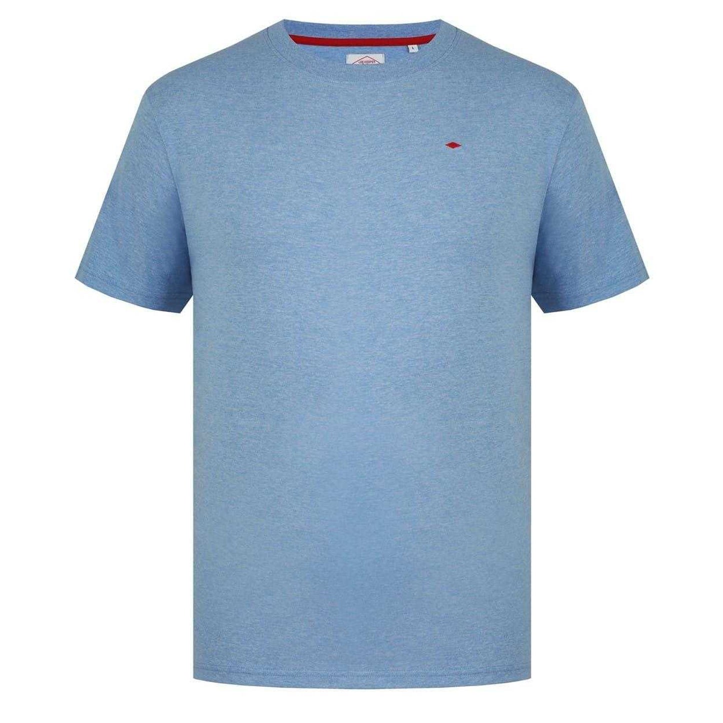 Sky Blue - Front - Lee Cooper Mens Essentials Small Logo Crew Neck T-Shirt