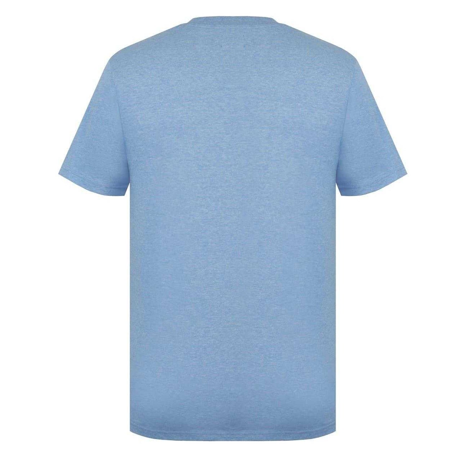 Sky Blue - Back - Lee Cooper Mens Essentials Small Logo Crew Neck T-Shirt