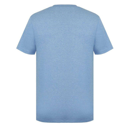Sky Blue - Back - Lee Cooper Mens Essentials Small Logo Crew Neck T-Shirt