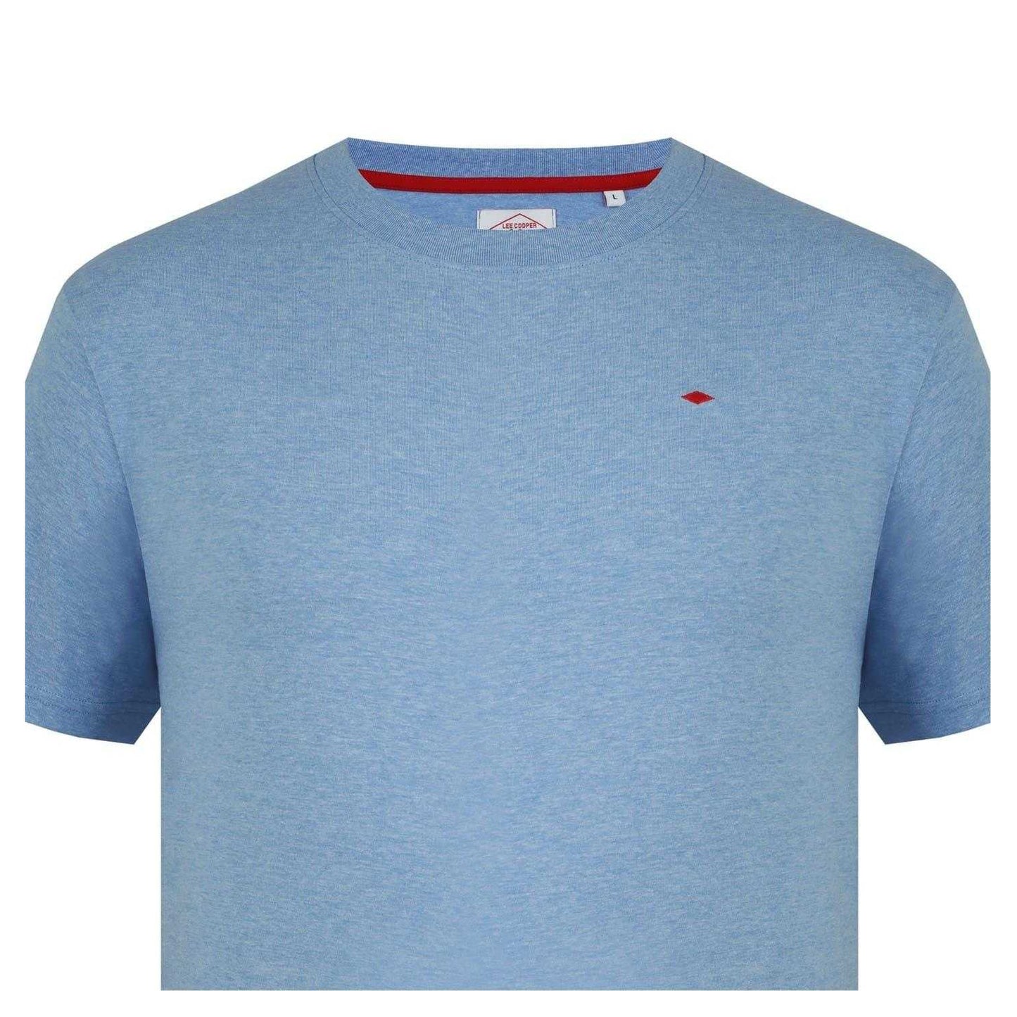 Sky Blue - Lifestyle - Lee Cooper Mens Essentials Small Logo Crew Neck T-Shirt
