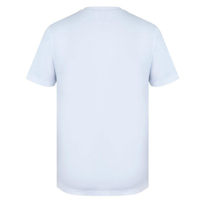 White - Back - Lee Cooper Mens Essentials Small Logo Crew Neck T-Shirt