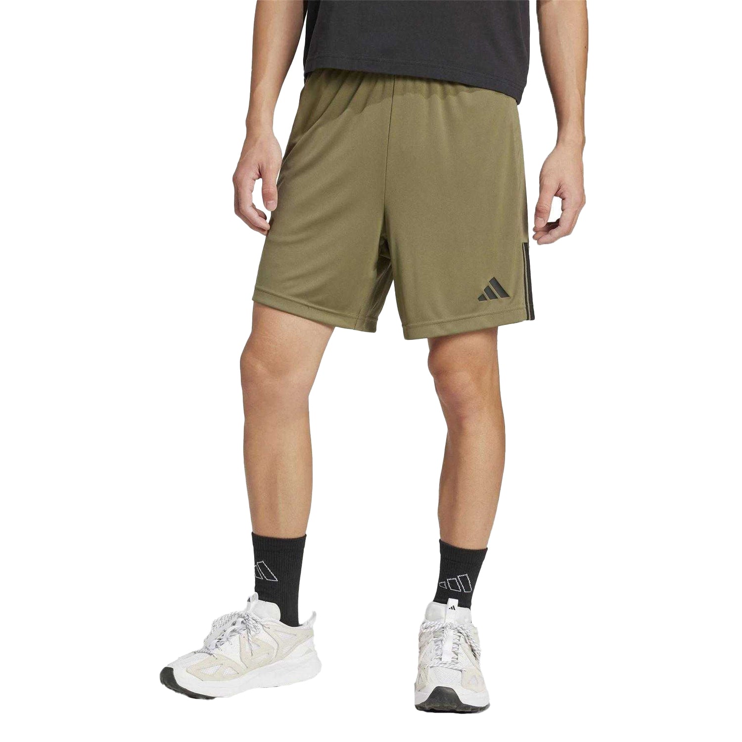 Olive Strata - Side - Adidas Mens Sereno Training Shorts