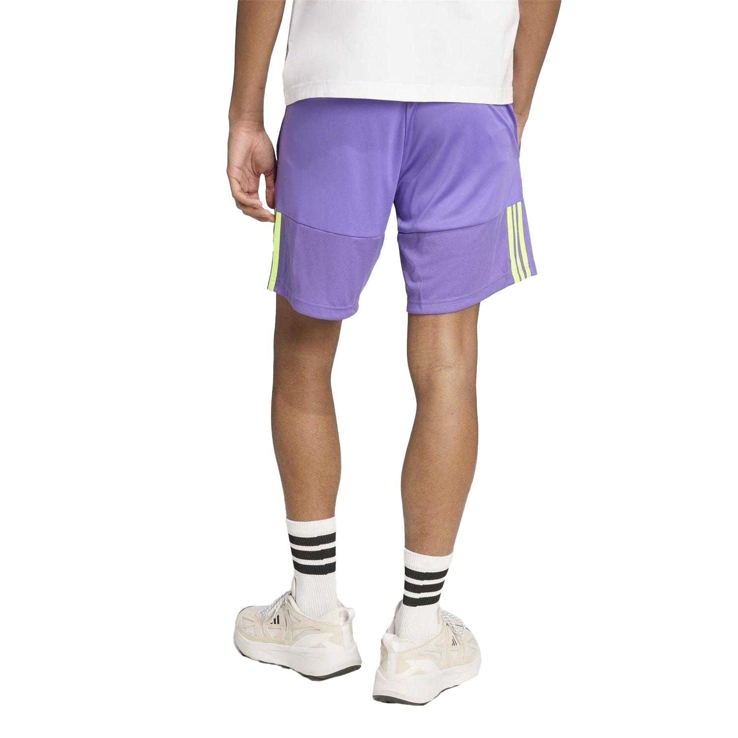 Purple-Yellow - Back - Adidas Mens Sereno Training Shorts