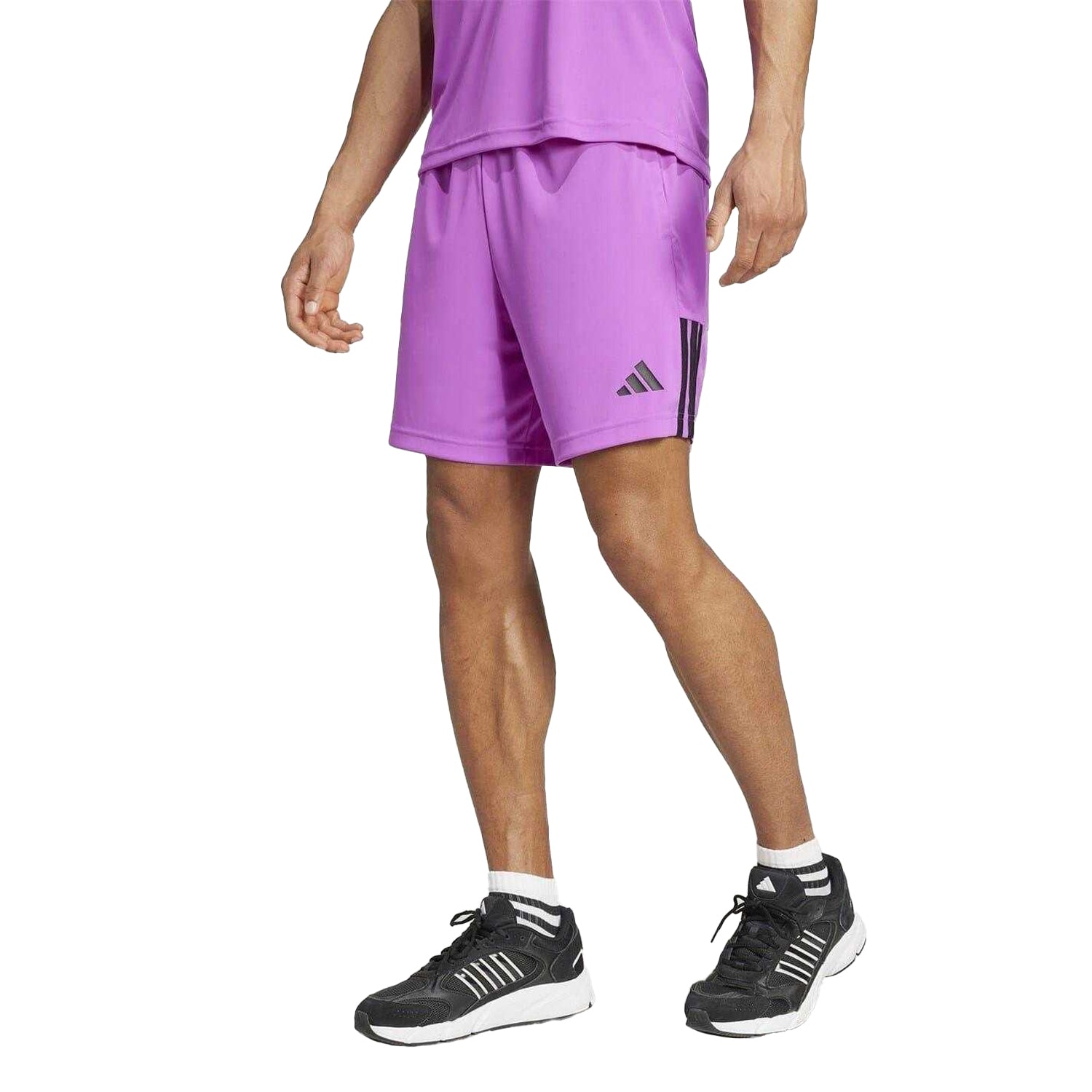 Purple-Black - Side - Adidas Mens Sereno Training Shorts
