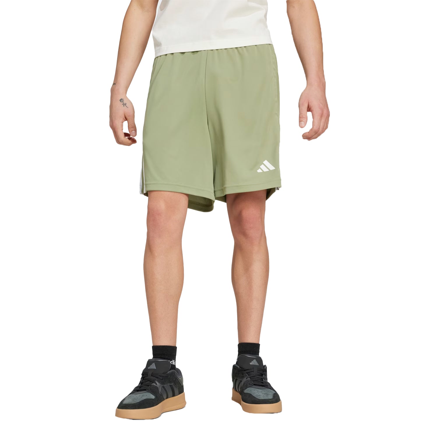 Green-White - Side - Adidas Mens Sereno Training Shorts