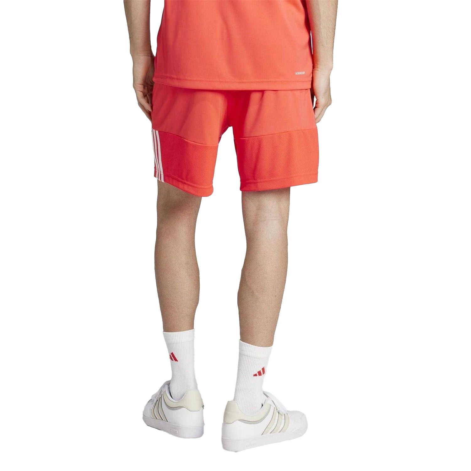 Lucid Red-White - Back - Adidas Mens Sereno Training Shorts