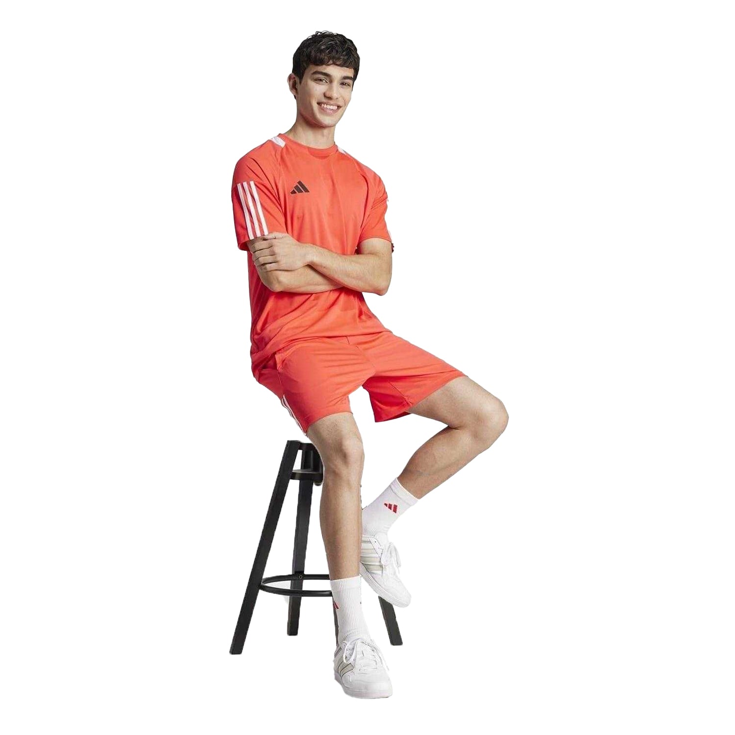 Lucid Red-White - Lifestyle - Adidas Mens Sereno Training Shorts