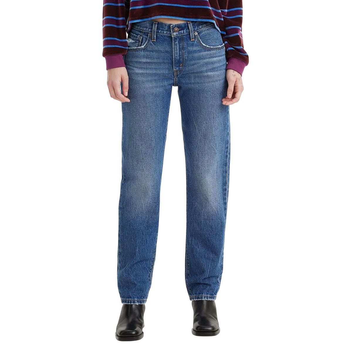 Denim - Pack Shot - Levis Womens-Ladies Middy Straight Jeans