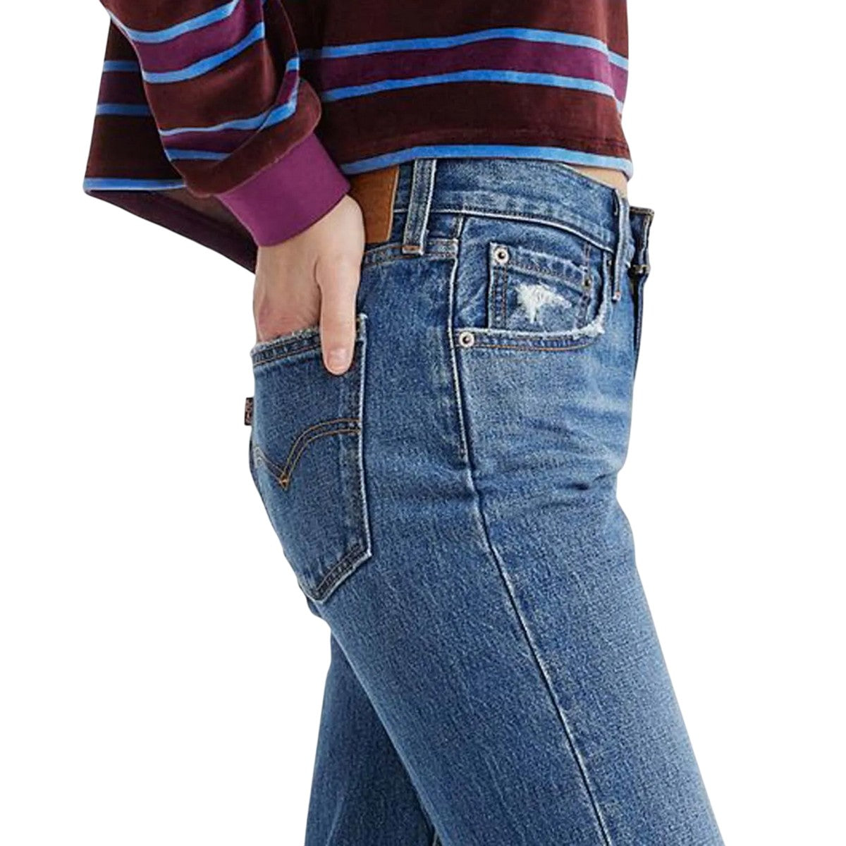 Denim - Lifestyle - Levis Womens-Ladies Middy Straight Jeans